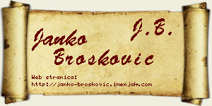 Janko Brošković vizit kartica